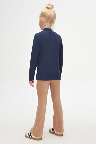LOVETTI Girl - Light NAvy Long Sleeve HAlf Turtleneck T-shirt