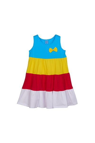 LOVETTI Girl's Strap Dress - DarK Turquoise White Color