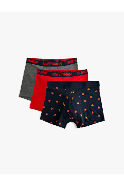 Koton Superman 3'lü Boxer Seti Lisanslı Çok Renkli Pamuklu