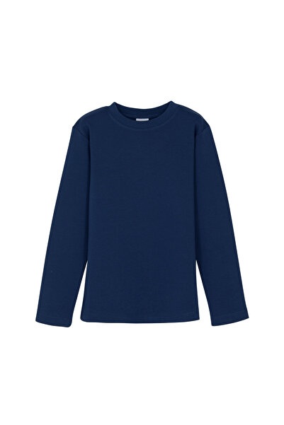 LOVETTI Tricou unisex pentru copii - bleumarin deschis, decolteu, mânecă lungă