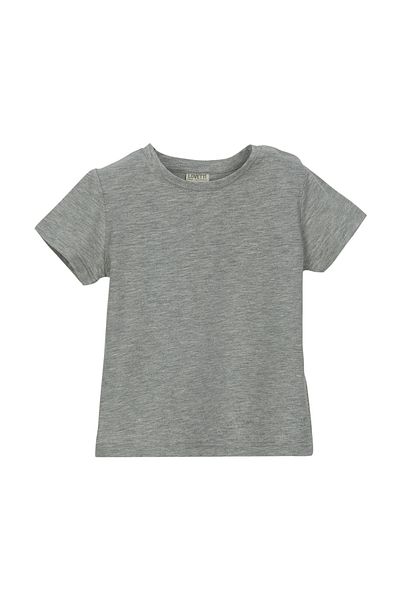 LOVETTI Gray Basic Unisex Baby Snap Neck Short Sleeve T-Shirt