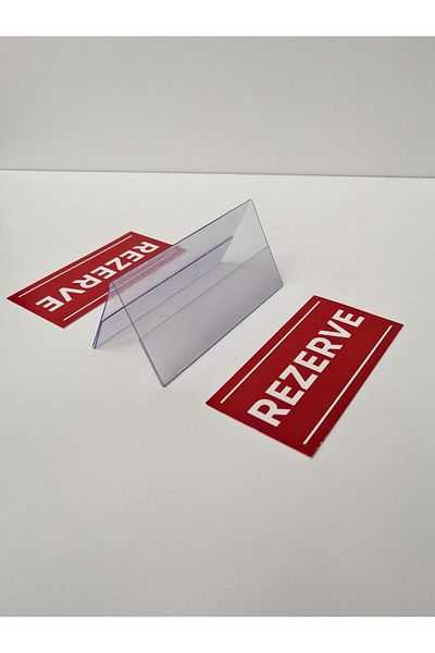 Şeffaf Etiket 5 قطع محفوظة من مادة PVC ذات اتجاهين لإعلام سطح المكتب جهاز محفوظ طاولة محفوظ باللون الأحمر