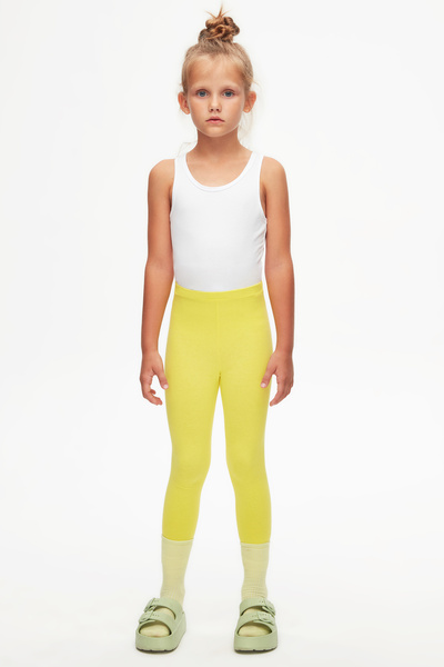 LOVETTI Yellow Highlighter Basic Girl's Summer Tights
