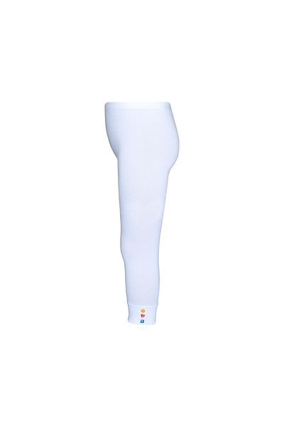 LOVETTI White ButtoneD CuffeD Summer Tights for Girls