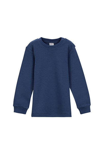 LOVETTI Girl'S Indigo BaSic - Snap faStener, zero Collar, Winter Long Sleeve T-Shirt