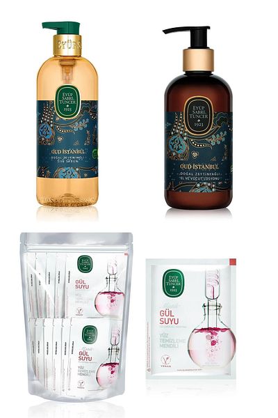 Eyüp Sabri Tuncer Eyüp Sabri̇ Tuncer Oud Stanbul Natural Olive Oil Liquid Soap, Lotion and Rose Water Wipes