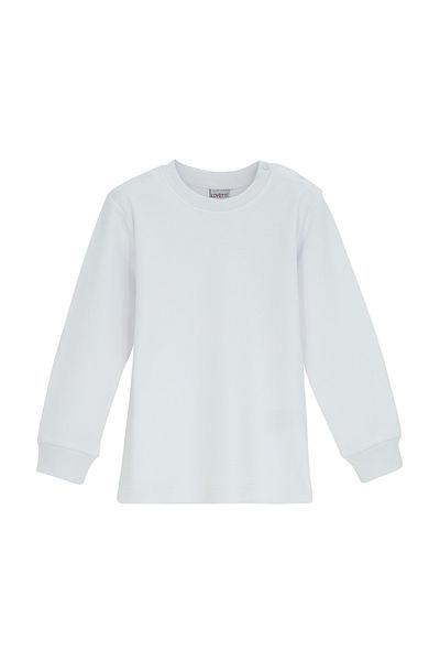 LOVETTI White Snap-on Winter long Sleeve T-shirt for Girl - Crew Neck