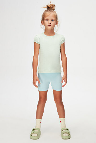 LOVETTI Πράσινο μπλουζάκι για κορίτσια με λαιμόκοψη και μανίκια καρπούζι