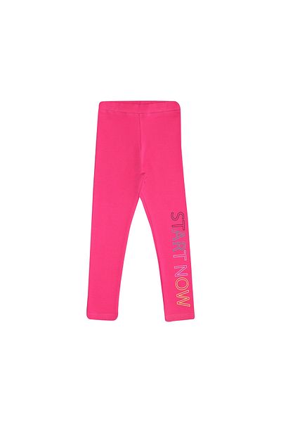 LOVETTI Fuchsia "Start Now" Printed - Girl's Winter Hooded Leggings
