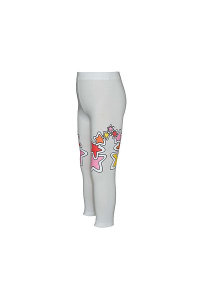 LOVETTI Star Printed Ecru Tailed Girl's Seasonal Tights
