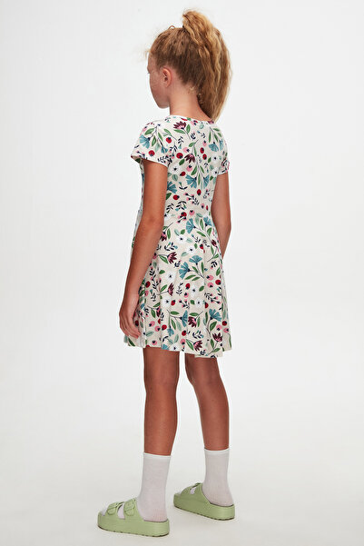 LOVETTI Girl's Patterned Fairy Garden Short Sleeve Dress