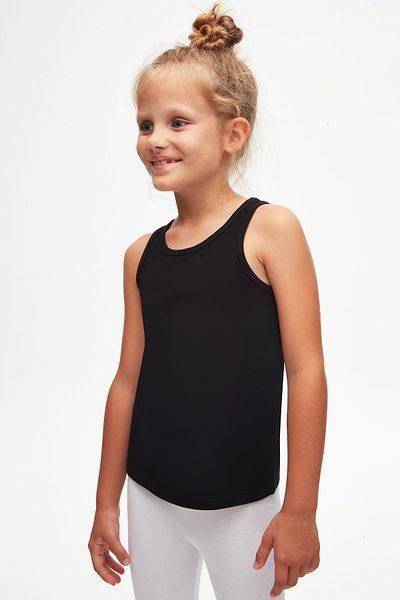 LOVETTI Black Basic Girl's Swimming Tank Top