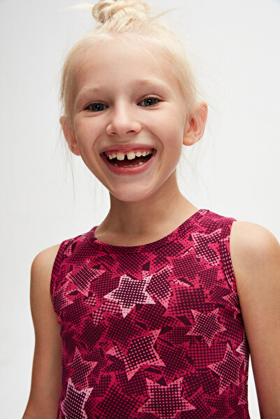 LOVETTI Pointing Stars Girls Pattern Sleeveless Dress