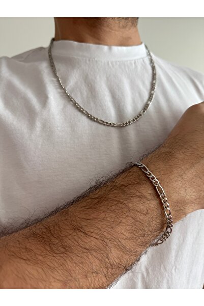 HERCY Men's Nostalgia Chain Necklace Bracelet Set| Men's Pendant| Men's Bracelet| Men's Chain Set