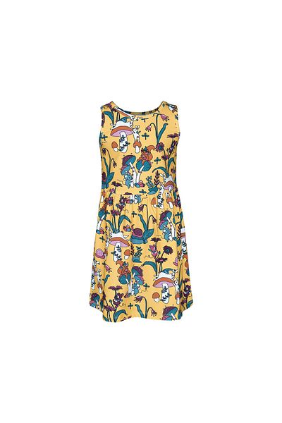 LOVETTI Cheerful Mushrooms Patterned Sleeveless Dress for Girls