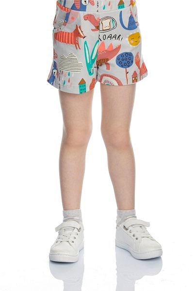 LOVETTI Girl - Roaring Animals Patterned PocKet Shorts