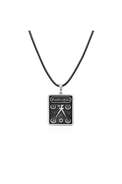 robotrend Silver Barbaros Have It Pasha Decoy Embroidered Necklace