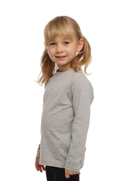 LOVETTI Ανοιχτό γκρι Unisex Παιδικό T-Shirt - Crew Neck, Μακρυμάνικο, Εποχιακό