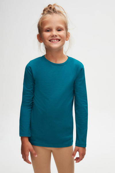LOVETTI UniSex KidS T-Shirt - Dark Petrol, SeaSonal, Crew Neck, Long Sleeve