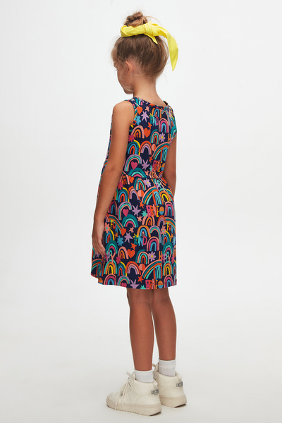 LOVETTI Brave & Happy Kız Çocuk Desenli Kolsuz Elbise