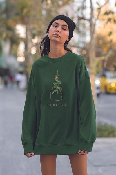 MYADA Φούτερ New Season Unisex με φλοράλ στάμπα μεγάλου μεγέθους 22992