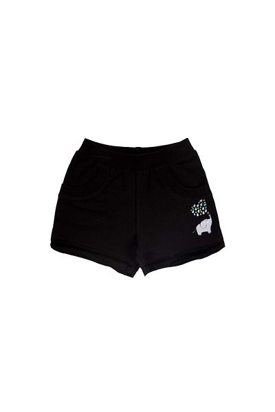 LOVETTI BlacK Printed Elephant Shorts for Girl - with PocKets