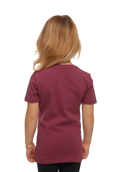LOVETTI Açık Mürdüm Basic Unisex Çocuk Sıfır Yaka Kısa Kollu Tişört