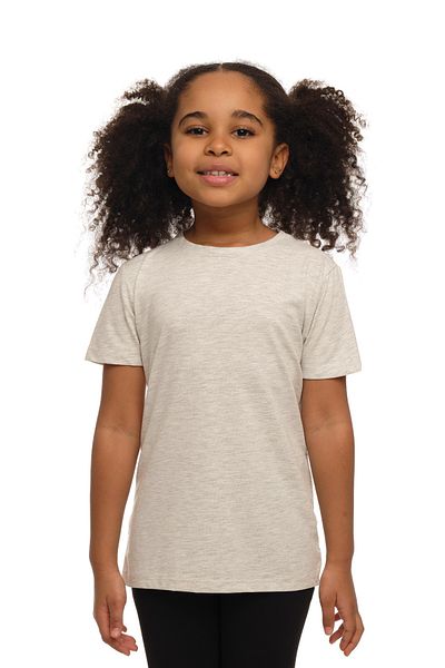 LOVETTI UniSex KidS T-Shirt - Light Beige MelAnge, Crew Neck, Short Sleeve