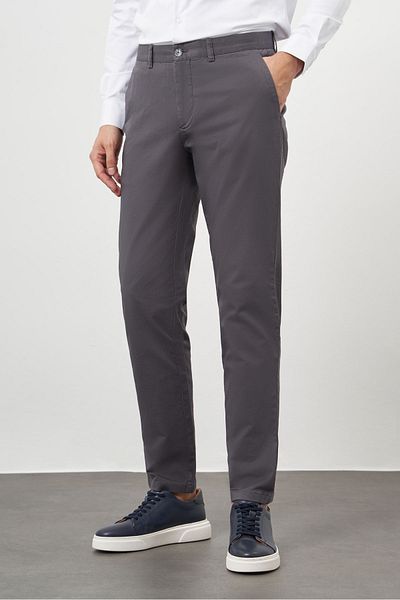 Morven Men's Anthracite Cotton Side Pocket Slim Fit Chino Pants