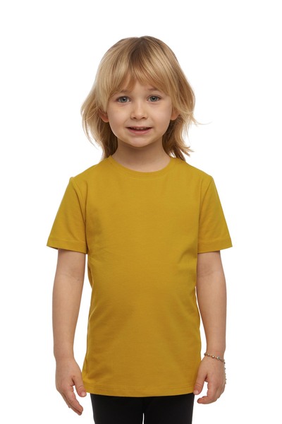 LOVETTI Hardal Basic Unisex Çocuk Sıfır Yaka Kısa Kollu Tişört