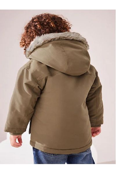 Next Baby Waterproof Parka with Fur Hood