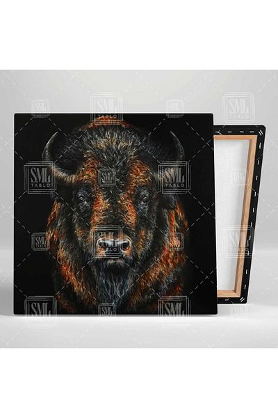 SML TABLO Αμερικάνικο Red Bizon Buffalo Wild Nature Σχέδιο ζώων Τετράγωνος πίνακας σε καμβά