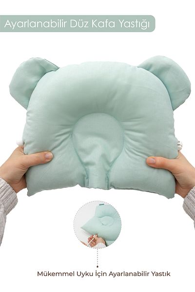 mordesign Adjustable Baby Flat Head Pillow, Newborn Head Pillow, Baby Sleeping Pillow, Morbear Series