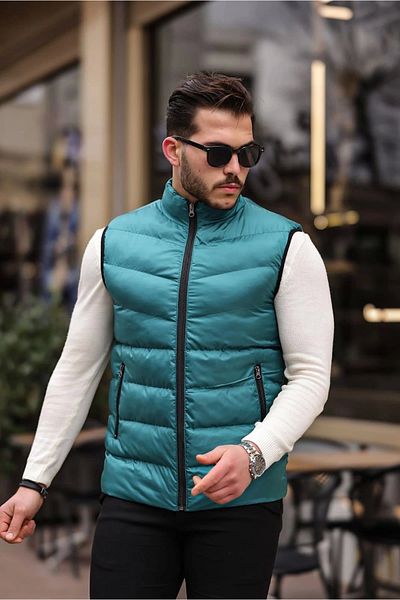 daniel milano Men's Weste Petrol Green Vest
