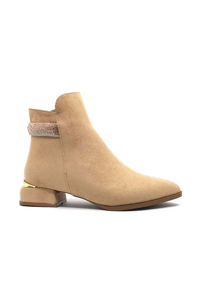 KCMN Feles Ankle Stone Classic Flat Sole Γυναικείες Μπότες Tan-suede