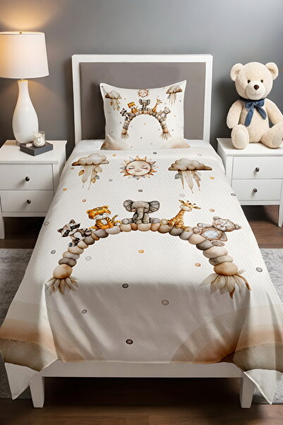 EVPANYA Sitting Cute Friends Patterned Pique Set