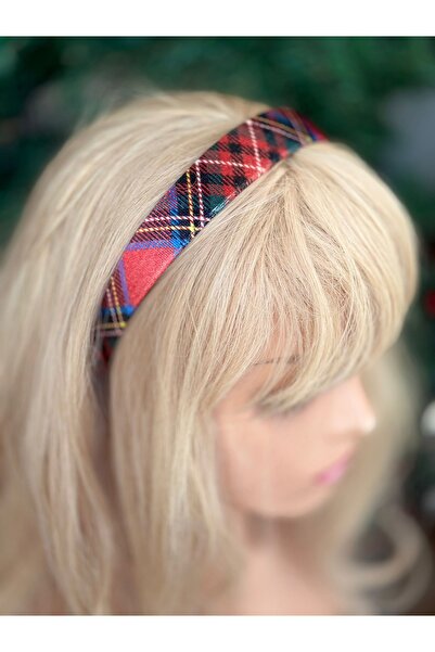 QUEEN AKSESUAR Luxury Imported Fine Satin Velvet Wide Diamond Plaid Print Wom...