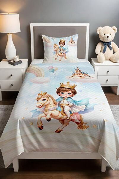 EVPANYA White Horse Crowned Prince Patterned Pique Set