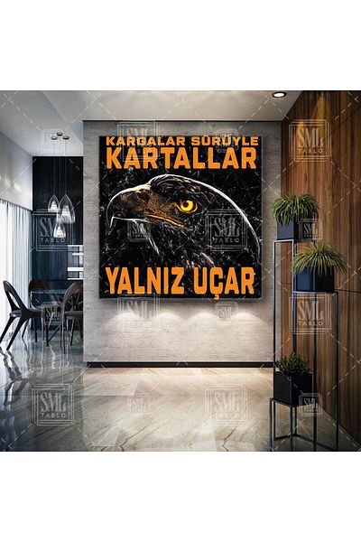 SML TABLO Coroana de curci Vulturii zboară singuri Eagle Beşiktaş Pictură pătrată pe pânză