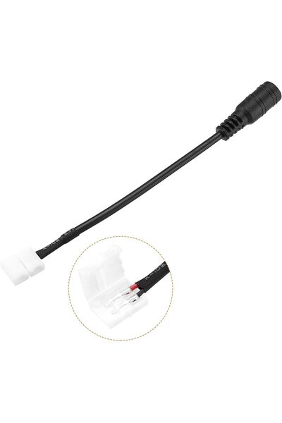 Ledarmy DC Dişi Power Girişli 2 Pin 8 mm Şerit Led Lehimsiz Birleştirme Aparatı LED Konnektör Kiti kablo