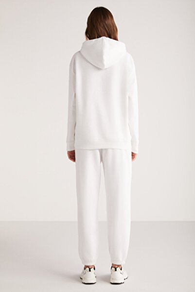 GRIMELANGE Γυναικεία μαλακή λευκή φούτερ MIRAI με φλις εσωτερικά