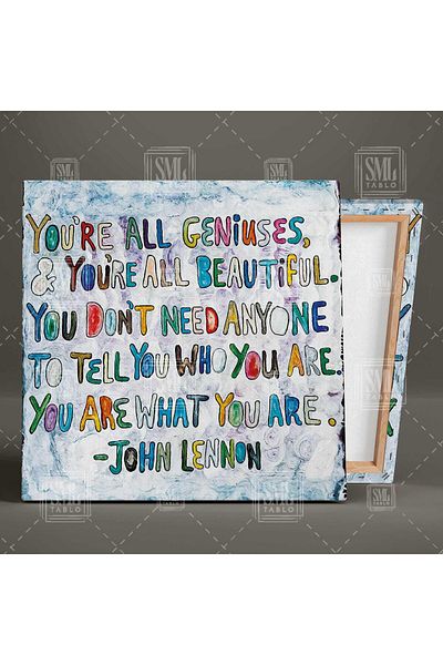 SML TABLO John Lennon Songwriter Προτρεπτικό Τέτραγωνο Τέχνης Τοίχου Πίνακας σε καμβά