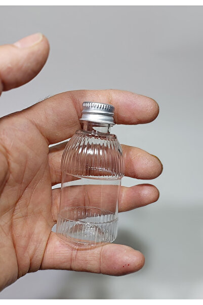 wellLine 10 Adet Boş Tıpa Gümüş Renk Kapaklı Kolonya Şişesi Dolabilir Cep Plastik Parfüm Şişesi 50 ml Dsl