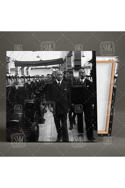 SML TABLO Ataturk Nazilli Press Factory Sumerbank Cotton Textile Factory Τετράγωνος πίνακας σε καμβά