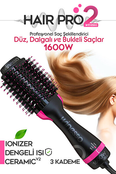 Winesso مكواة فرد الشعر هير برو V2 بقوة 1600 واط، جهاز تصفيف وتجفيف الشعر فائ...