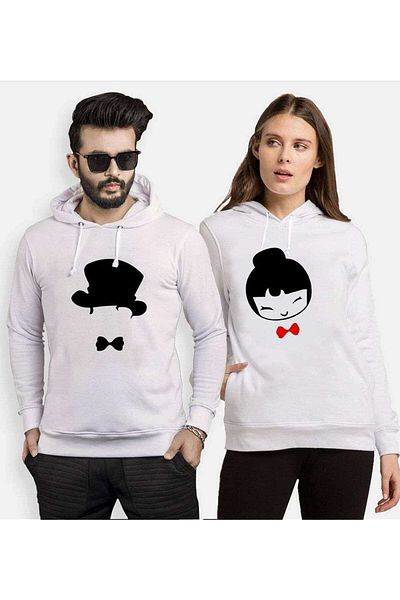Tshirthane Bow Tie Lover Combinations Hooded Couple Combination