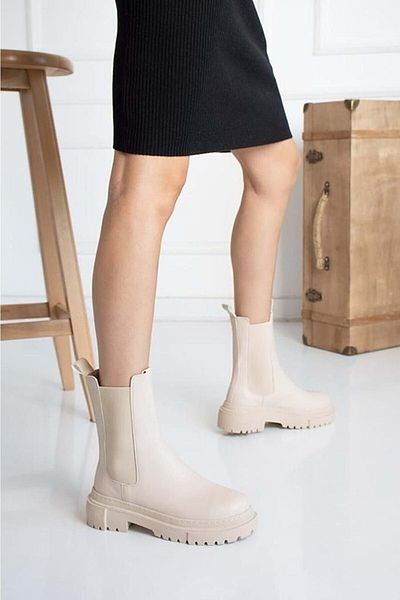 KCMN Feles Elastic Boots Γυναικείες Μπότες Μπεζ
