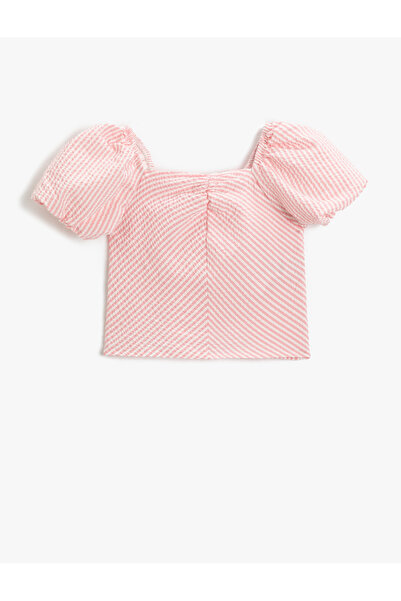 Koton Bluză crop căptușită cu mâneci cu balon scurte