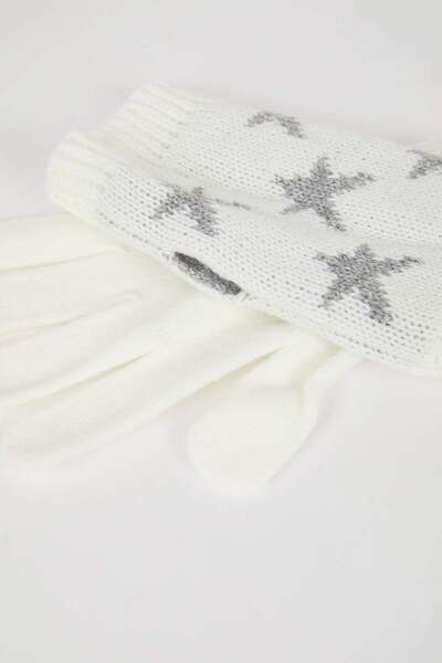DeFacto Women's Christmas Themed Knitwear 2-Piece Gloves 3126156