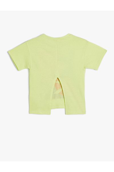 Koton T-Shirt Summer Themed Short Sleeve Crew Neck Cotton